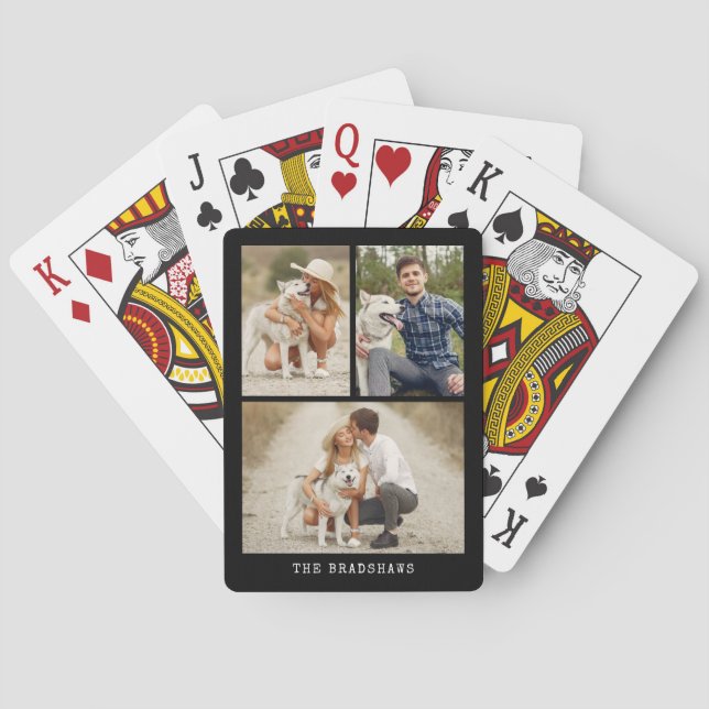 Modern 3 Photo Gallery Playing Cards (Back)