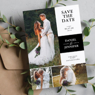 Modern 3-Photo Gallery Wedding Save The Date