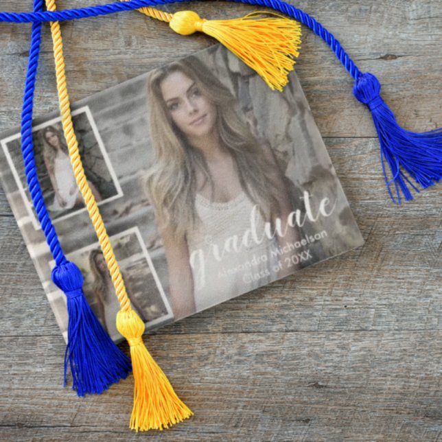 Modern 3 Photo Graduation Invitation (Creator Uploaded)