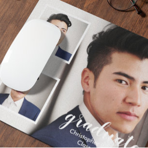 Modern 3 Photo Graduation Mouse Pad