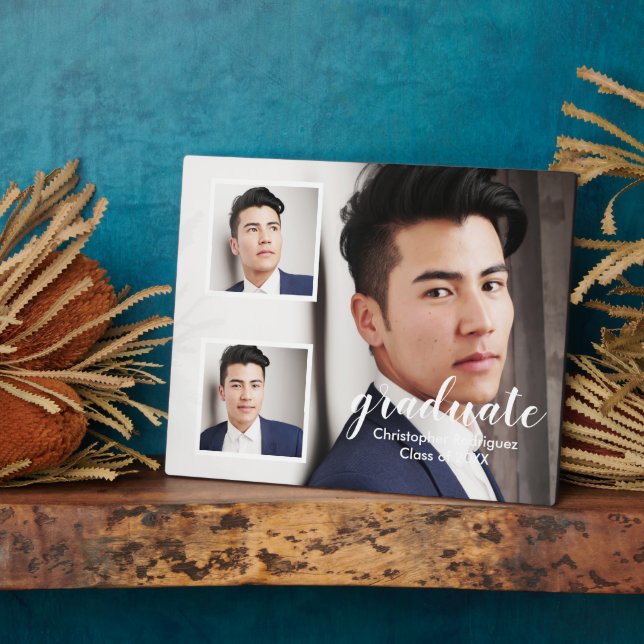Modern 3 Photo Graduation Plaque (Side)