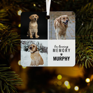 Modern 3 Photo Pet Memorial Christmas Tree Metal Tree Decoration