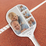 Modern 3 Photo Pickleball Paddle<br><div class="desc">A modern photo collage pickleball paddle,  perfect as a gift for Fathers day,  birthday,  christmas or any other occasion. The paddle features 3 photos,  a bold font in grey which reads 'GRANDAD' (can be changed to any relative) and 'EST: 20XX.</div>