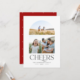 Modern 3 photo red elegant typography  christmas