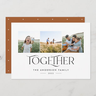 Modern 3 photo rust arch together typography