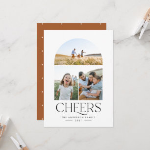 Modern 3 photo rust elegant typography  christmas