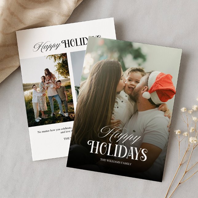 Modern 3 photos Christmas Holiday Card (Creator Uploaded)