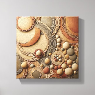 Modern 3D Abstract Geometric Art - Layered Concent Canvas Print