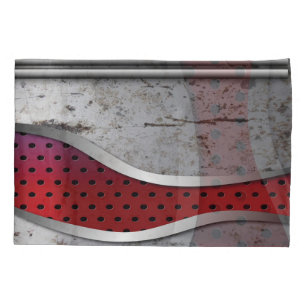 Modern 3D Abstract Minimalist, Red/Grey Metal Pill Pillowcase