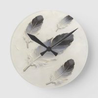 Modern 3D Black and Grey Feather Oil Art Acrylic