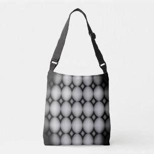Modern 3D Black and Grey Geometric Sphere PattTote Crossbody Bag