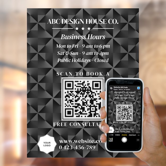 Modern 3D Black Business Consultant Logo QR Code (Creator Uploaded)