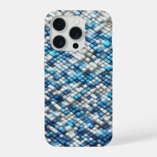 Modern 3D Blue Cube Ripple Case Abstract Geometric