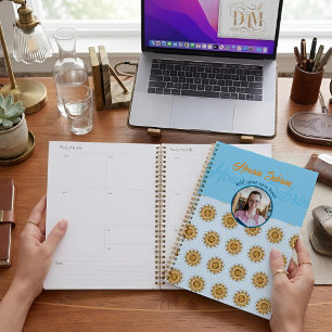 Modern 3D Blush Orange Floral Mandala Doodle Photo Planner