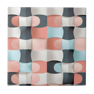 Modern 3D Curved Geometric Illusion Pattern Ceramic Tile