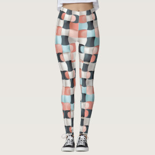 Modern 3D Curved Geometric Illusion Pattern Leggings
