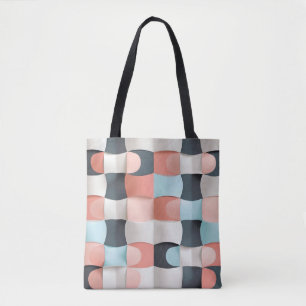 Modern 3D Curved Geometric Illusion Pattern Tote Bag