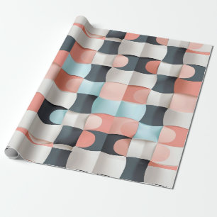 Modern 3D Curved Geometric Illusion Pattern Wrapping Paper