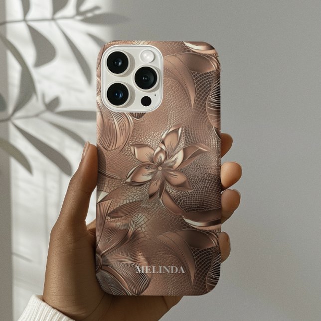  Modern 3d Faux Rose Gold Floral Case-Mate iPhone Case (Creator Uploaded)
