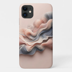 Modern 3D Fluid Abstract Swirls Elegant Soft Pink iPhone 11 Case