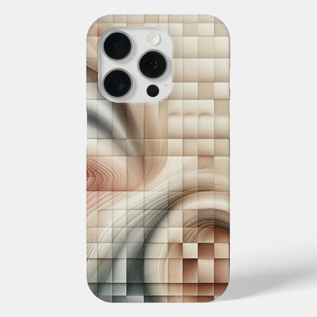 Modern 3D Fluid Geometric Phone Case - Earthy Tan  (Back)
