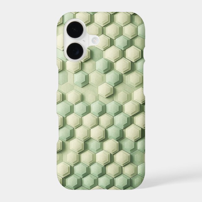 Modern 3D Geometric Hexagon Pattern - Elegant Mint (Back)