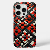 Modern 3D Geometric Mandala Case - Bold Red, Black