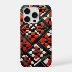 Modern 3D Geometric Mandala Case - Bold Red, Black