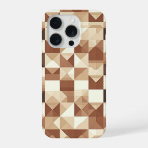 Modern 3D Geometric Pyramid Phone Case Earth Tone