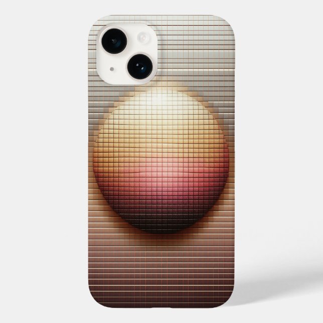 Modern 3D Geometric Sphere Gradient Sunset Tiles L Case-Mate iPhone Case (Back)