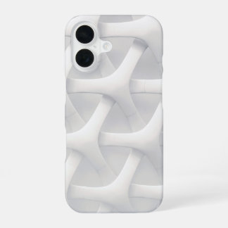 Modern 3D Geometric White iPhone 16 Case