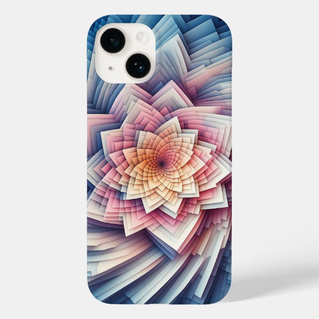 Modern 3D Layered Paper Phone Case - Pastel Geomet (Back)