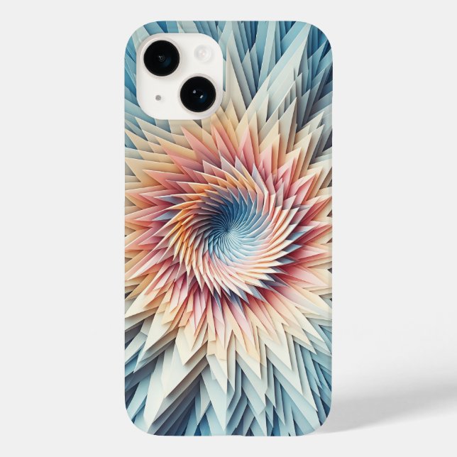 Modern 3D Layered Paper Phone Case - Pastel Geomet (Back)