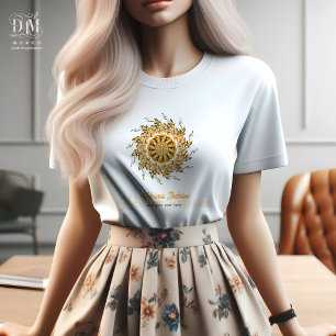 Modern 3D Orange Blush Floral Mandala Doodle T-Shirt