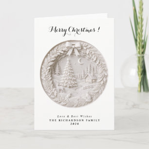 Modern 3D papercut Christmas Card