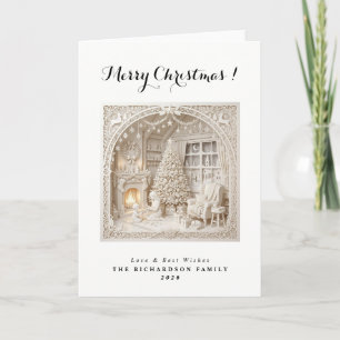 Modern 3D papercut Christmas Card