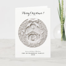 Modern 3D papercut Nativity Christmas