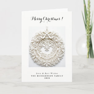 Modern 3D papercut wreath Christmas Card