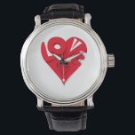 Modern 3D Red LOVE Heart Typography Art Wall Clock Watch<br><div class="desc">Make a bold statement with the tee-free exclusive "Dimensional Love" design. Featuring an artistic 3D red heart with integrated "LOVE" typography and shadow depth,  this modern graphic is the perfect romantic gift. Shop high-quality custom prints.</div>