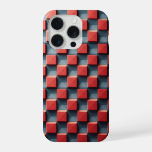 Modern 3D Red Pyramid Phone Case Abstract Geometri
