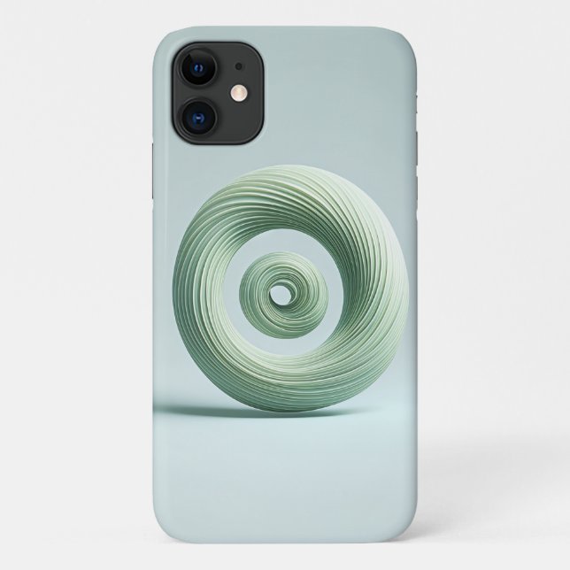 Modern 3D Spiral Torus Sculpture - Minimalist Mint Case-Mate iPhone Case (Back)