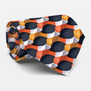 Modern 3D Wave Geometric Pattern in Bold Colours Tie