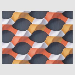 Modern 3D Wave Geometric Pattern in Bold Colours Tissue Paper