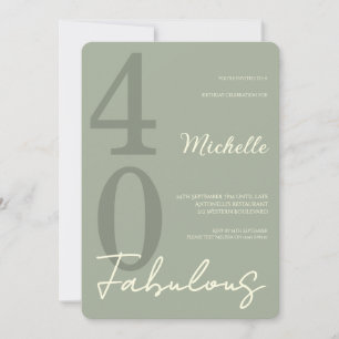 Modern 40 and Fabulous 40th Birthday Party Invitation