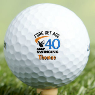 Modern 40th Birthday, Cool Golf Lover Forgot Age Balls