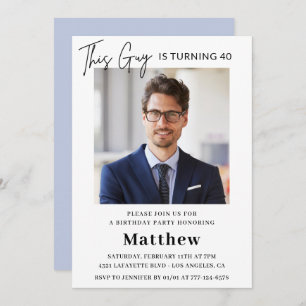 Modern 40th birthday invitations Men Photo