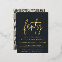 Modern 40th birthday simple stylish elegant