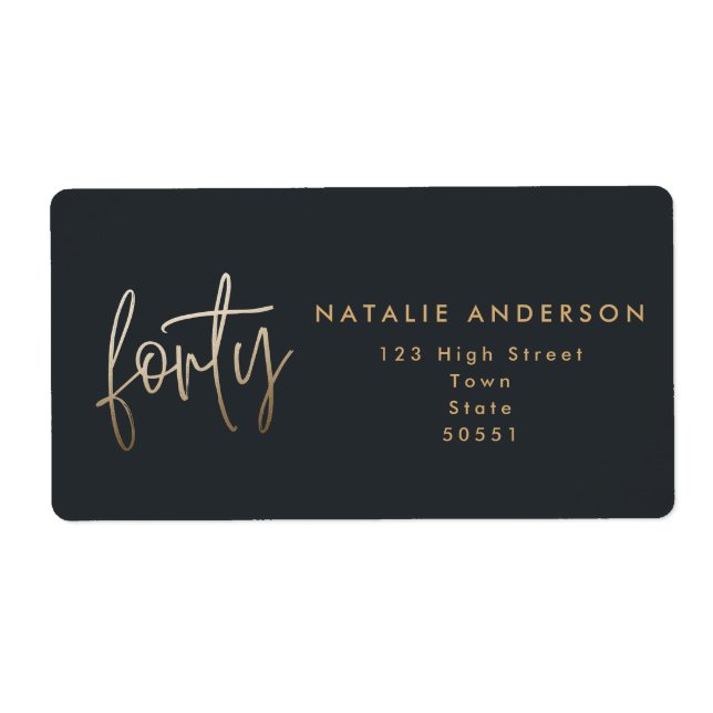 Modern 40th birthday simple stylish elegant script (Front)