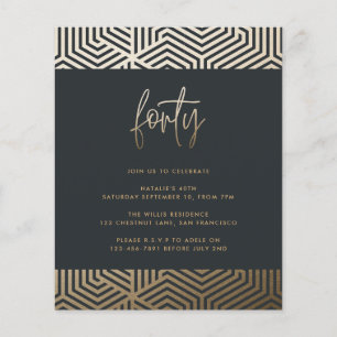 Modern 40th birthday simple stylish elegant script