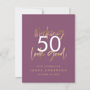 Modern 40th birthday simple stylish elegant script invitation
